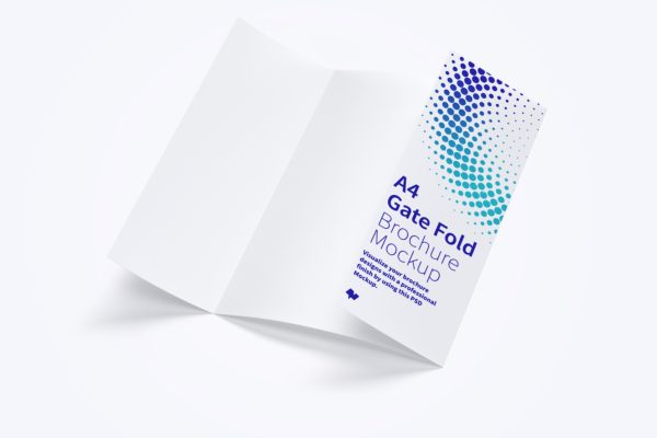 A4折页小册子模型 A4 Gate Fold Brochure Mockup 02
