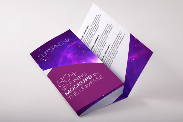 A4三折页小册子PSD样机 A4 Trifold Brochure PSD Mockup 02