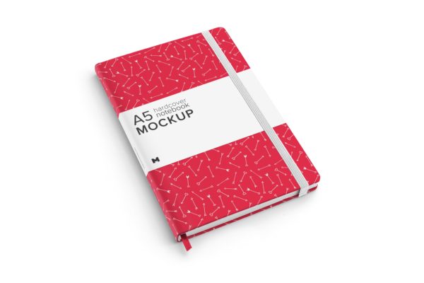 笔记本封面样机 A5 Hardcover Notebook Mockup 01