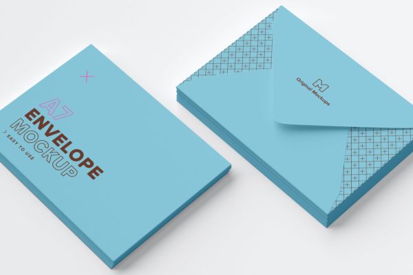 A7信封堆叠样机 A7 Envelope Stacks Mockup 03