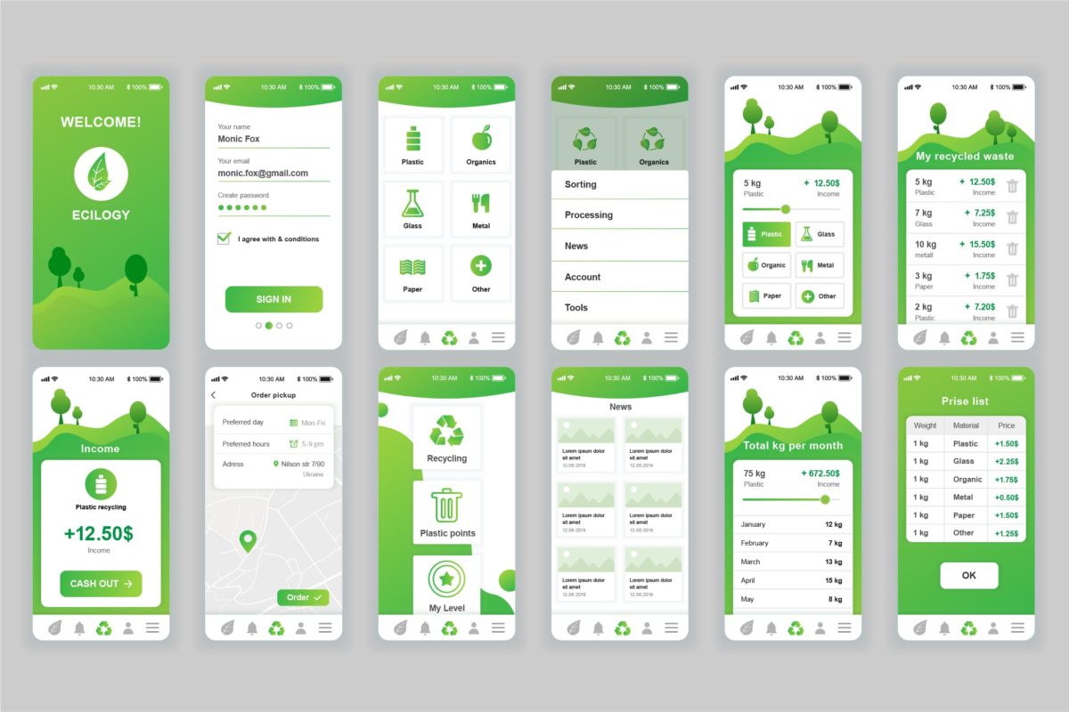 概念的分类垃圾回收ui设计app套装模板下载[Ai]