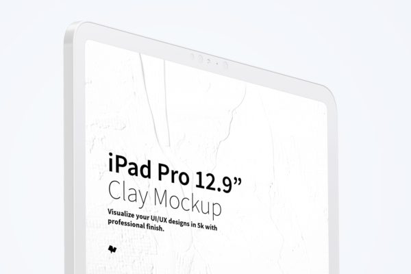 ipad样机素材 Clay iPad Pro 12.9” Mockup, Close Up
