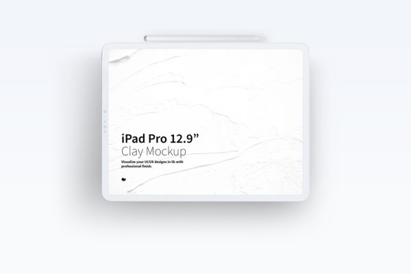 ipad样机素材 Clay iPad Pro 12.9” Mockup, Landscape Front View