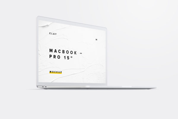 电脑样机素材 Clay MacBook Pro 15" with Touch Bar, Front Left View Mockup 02
