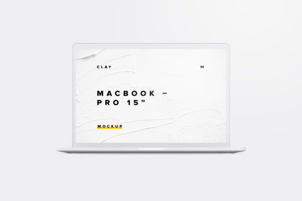 MacBook电脑样机 Clay MacBook Pro 15" with Touch Bar, Front View Mockup