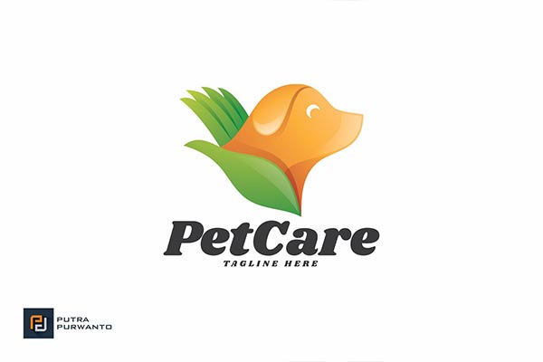 高品质的高端宠物护理宠物店爱狗人士呵护手动物logo 设计标志设计模板