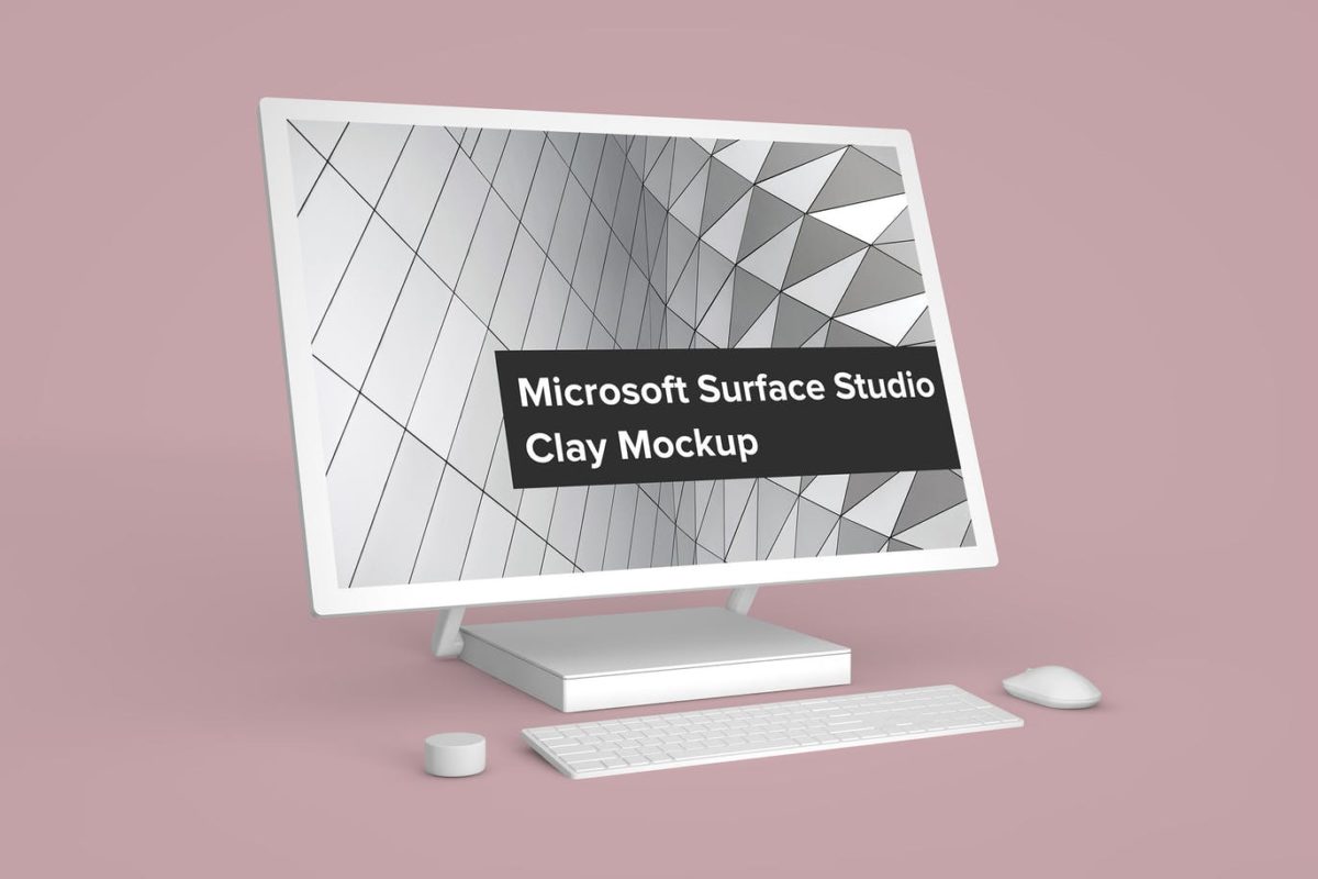 Mockups | Microsoft Surface Studio电脑模型智能对象样机下载PSD