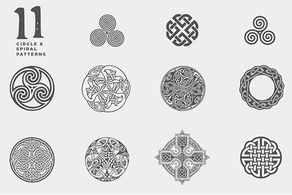 凯尔特人矢量复古图腾几何图形logo标识设计标志设计模板集合