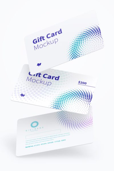 礼品卡名片样机素材 Gift Card Mockup 02