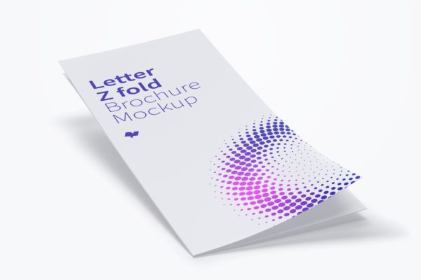 字母Z折叠小册子模型 Letter Z Fold Brochure Mockup 01