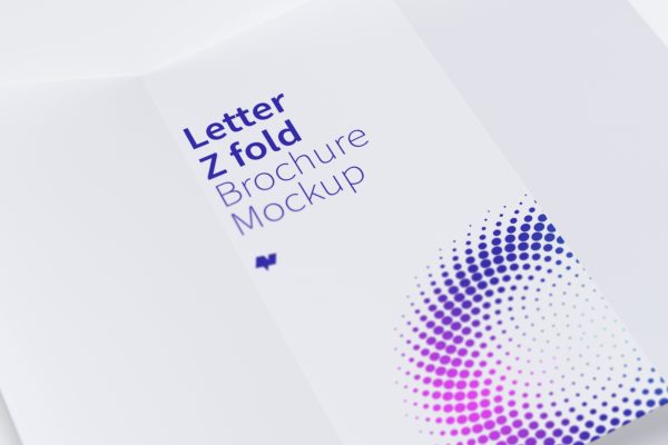 折页画册设计样机 Letter Z Fold Brochure Mockup 03