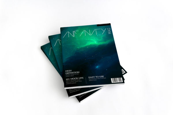 A4杂志模型堆叠封面 A4 Magazine Mockup Stack Covers 01