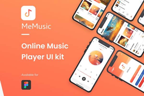 在线音乐播放器音乐内容媒体app设计iOS Ui套装下载[XD]