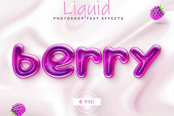特别的水滴效果的立体3D字体效果PS图层样式PSD文件下载
