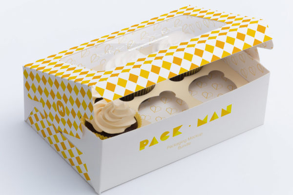 蛋糕包装样机素材 Six Cupcake Box Mockup 02