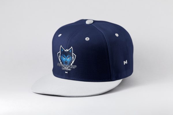 运动帽半正面视图模型 Sports Cap Semi Front View Mockup 01