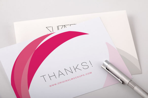 感恩卡设计样机素材 Thank You Card PSD Mockup 02