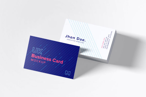 商业名片设计样机 UK Business Cards Mockup 06