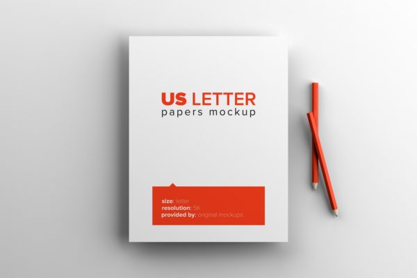 信纸样机素材 US Letter Paper Mockup
