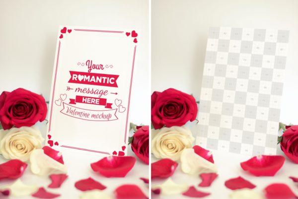 情人节卡片样机 Valentine Card Mockup 06