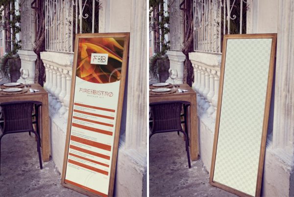 竖版广告样机 Vertical Display Board Mockup