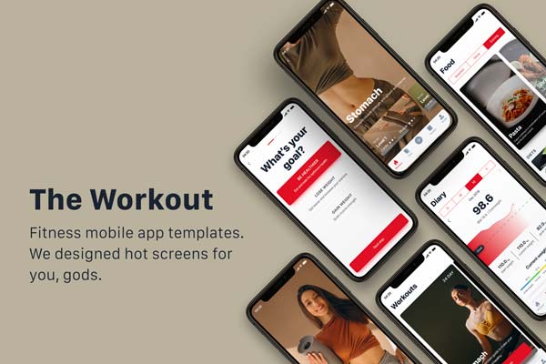 运动健身锻炼 APP UI KIT app设计iOS套装下载  [fig,Sketch]