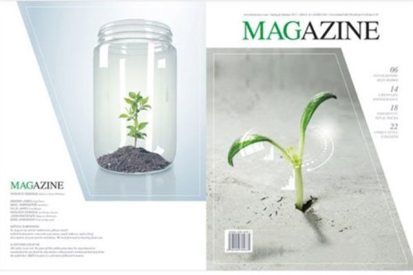 简约排版设计植物杂志画册模板