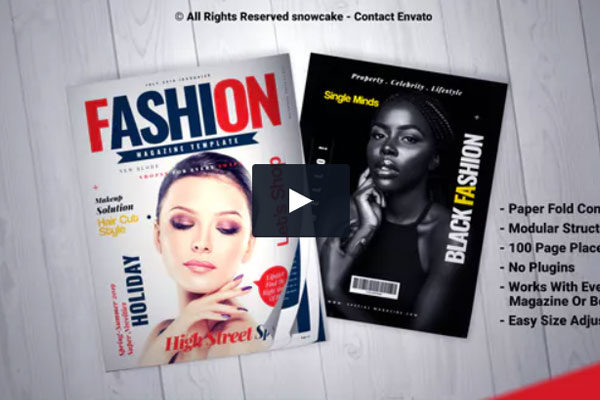 时尚杂志宣传促销广告演示视频AE模板