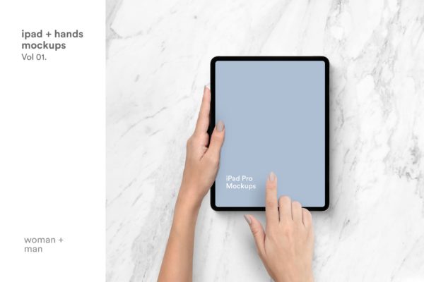 适用于展示网站设计的 iPad Pro 样机素材下载[PSD]