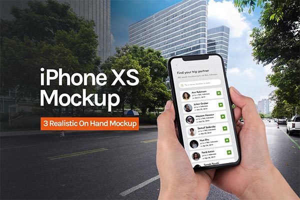 高品质的手持场景iPhone App UI Mockups样机展示模型 1.0