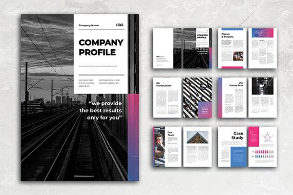 时尚高端简约多用途的公司简介企业画册宣传册杂志房地产楼书设计模板