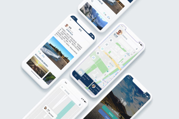 app | 旅行社交导航地图UI套件完整界面