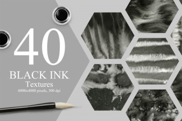 40种黑色墨水纹理背景素材
