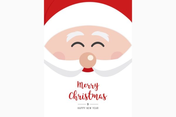 圣诞老人面对微笑圣诞节问候传单海报模板下载[Ai,eps]