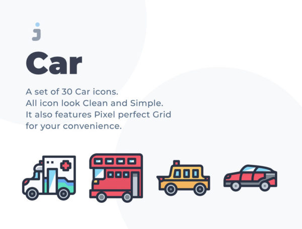 ICONS | 30个矢量可爱简洁完美网格CS6CC兼容汽车类型图标