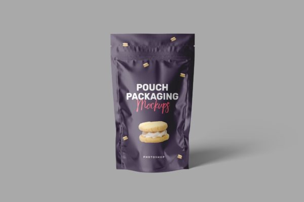 流行的食品小袋包装设计样机素材下载 [PSD]