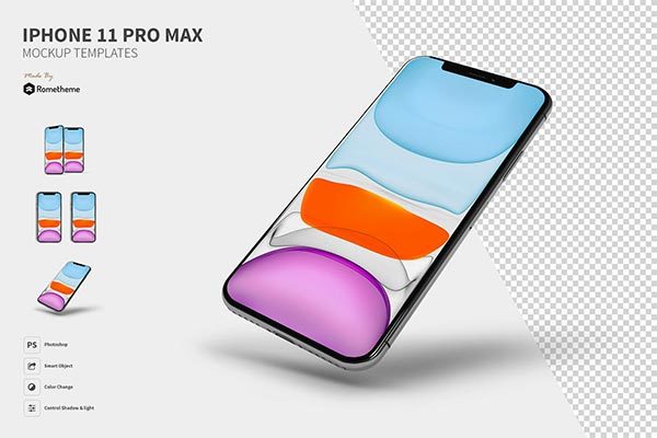 高品质的iPhone 11 Pro Max样机UI展示模型mockups