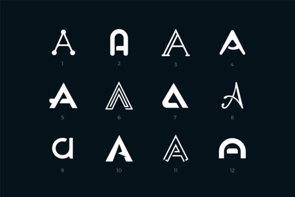时尚高端好用的字母A衍变得的logo标志设计模板