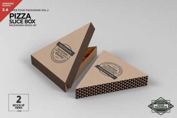 披萨切片盒外观包装设计样机