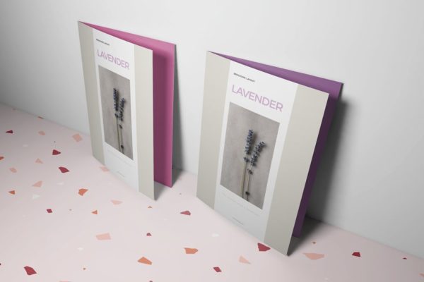 紫色系薰衣草杂志宣传册模板