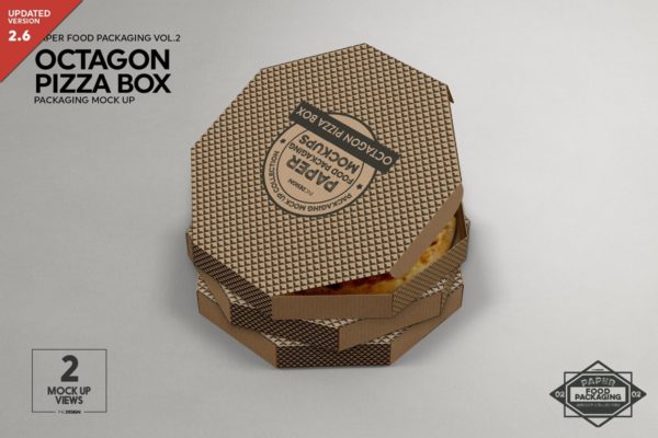 八角形披萨盒外观包装设计样机