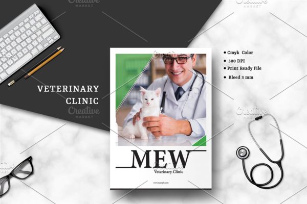 兽医诊所/宠物店手册设计模板