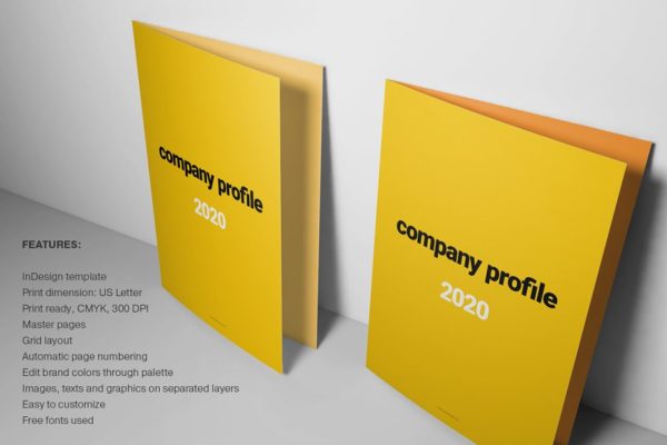 黄色主题简约多用途宣传册设计模板