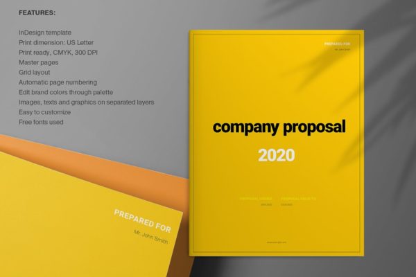黄色系企业提案版面设计图册模板