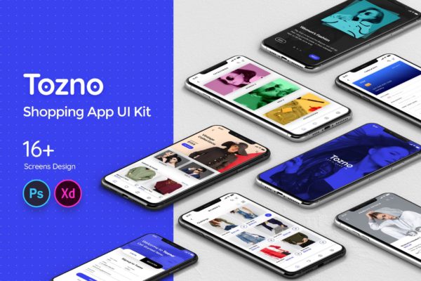 购物电商移动端 App UI Kit[PSD,XD]