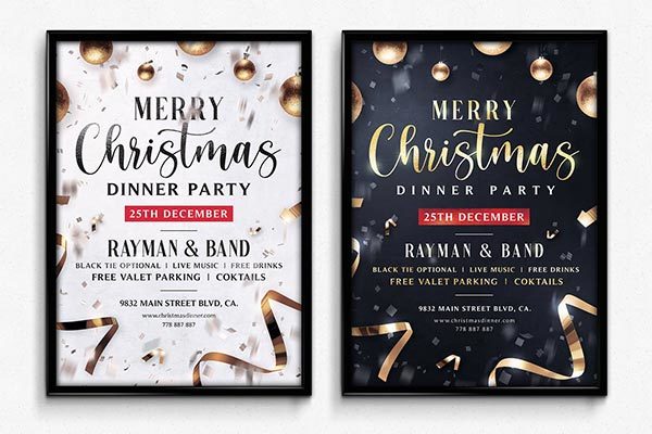 时尚高端好用的高品质新年圣诞节海报DM宣传单设计模板Vol.4