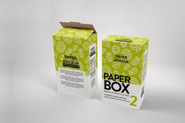 谷物或麦片纸盒包装盒设计样机[PSD]