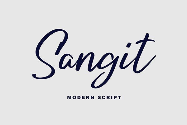 时尚高端简约手写风格的Sangit现代脚本字体