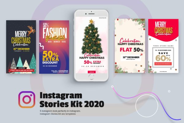 创意圣诞Instagram故事套件2019[PSD]