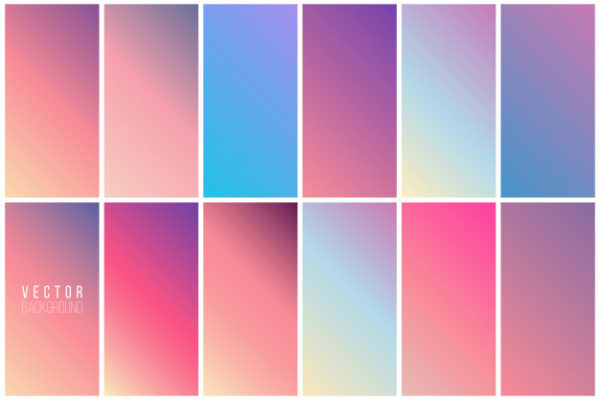 抽象彩色渐变科技背景 Abstract colorful background collection Vector